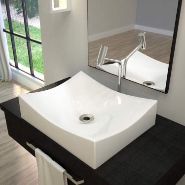 Imagem de Kit 2 Cubas De Apoio Para Banheiro Ml44w Retangular Folha Compace Branco