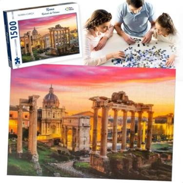 Imagem de Puzzle 1500 Peças Quebra Cabeça Jogo Pedagógico Família Adulto Infantil Presente Aniversário Dia dos Pais Natal Namorado Desenvolvimento Cognitivo Coordenação Motora Memória (Roma - Ruínas do Fórum)