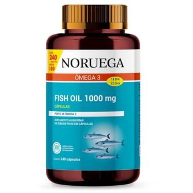 Imagem de Noruega Ômega 3, Óleo de Peixe 1000mg, 240 Cápsulas, EPA e DHA Importado