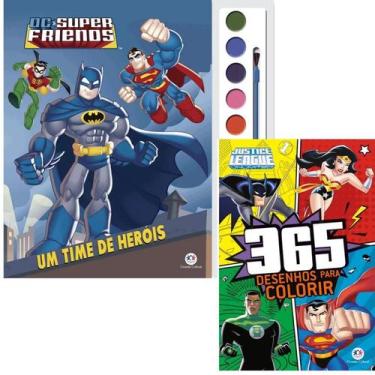 Imagem de Kit Livro Brincando com Aquarela  DC Super Friends Um Time de Heróis +