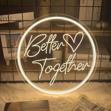 Imagem de Painel em Acrílico com Neon Led- 30x30 cm personalizamos com frase e l