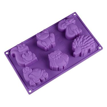 Imagem de Moldes de silicone animal 3D grandes - para fazer sabonete, chocolate, doces, assar e artesanato em resina - decoração de bolos, biscoitos, argila e conjunto de bandejas de cubos de goma