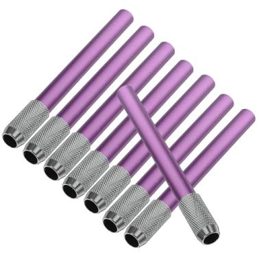 Imagem de Tofficu 8pcs Metal Pencil Extenders, Stainless Steel Colored Pencil Holder for Sketching Pencils, Artist Drawing Tool, School Office Supplies, Purple
