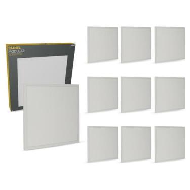 Imagem de Kit 10 Painel Led Plafon 50w 6500k Bivolt sobrepor Quadrado Cod: ALUT0