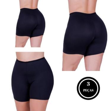 Imagem de Kit 3 Short Segunda Pele Modelador Microfibra - c1 KIT 3 ANÁGUA - TERR