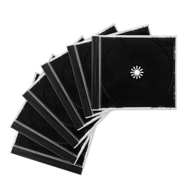 Imagem de Suvnie Caixa de CD transparente padrão de 6 peças, caixa de armazenamento de CD fina de 10 mm com bandeja preta montada, capa de plástico durável para CD DVD para substituição de proteção, acessórios