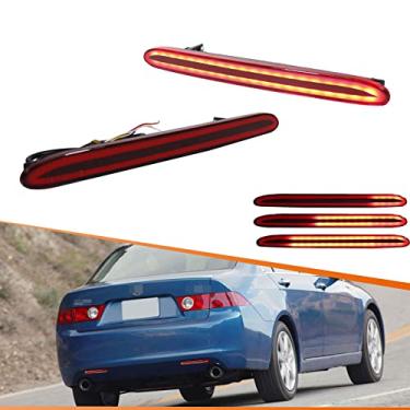 Imagem de Adiil Luz de neblina traseira de lente vermelha refletor freio refletor sequencial flash singal luzes para Honda Acura Accord 2004-2008, Honda Odyssey 2007-2008, Honda CR-V 2005-2006, Elemento Honda 2009-2011