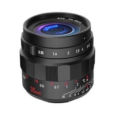 Imagem de JINTU Lente de câmera MF de 35 mm f0.95 Lente Prime de grande abertura para Sony E Mount Miorrless NEX A7RIV, A7III, A7IV, A7RIII, A7SII, A7SIII A7IV A5000, A6000, A6600, A6400 NEX-3, A9, A1, NEX-5, 5