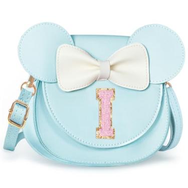 Imagem de Aganmi Linda bolsa tiracolo para meninas 2, 3, 4, 5, 6, 7, 8 anos, presente de aniversário, carteira infantil, Azul, 7.1*6.7*3.1in (18*17*8cm), I