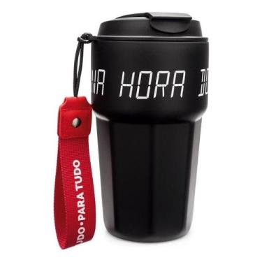 Imagem de Copo Térmico Com Tampa Hora Do Café Imaginarium, Preto