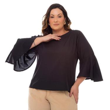 Imagem de Blusa Feminina Plus Size Leve Manga Flare GG Ao G2 - Gatta Fashion, G1