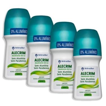Imagem de Kit 4un Desodorante Roll On Natural Sem Alumínio Alecrim 50ml Schraiber