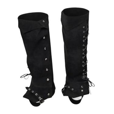 Imagem de Dynwave Protetores de botas e caneleiras para apresentações teatrais e passeios a cavalo, Preto