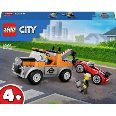 Imagem de LEGO City Camião grua e reparação desportiva, veículo com carros de brinquedo e 2 minifiguras, presente para meninos e meninas de 4 anos ou mais, 2 acessórios como um implante Coclear 60435