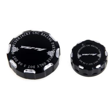Imagem de Riderjacky Tampa do cilindro de óleo do reservatório de fluido de freio traseiro e dianteiro da motocicleta para YAMAHA YZF R1 YZF-R1 YZFR1 2009-a 2023 2010 2011 2012 2013 2014 2015 2016 2017 2018