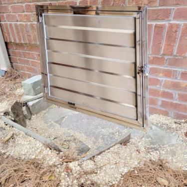 Imagem de Porta espacial de aço inoxidável de 61 cm x 61 cm; acesso ao sótão; porta de acesso de aço inoxidável; capas de ventilação para rastejar