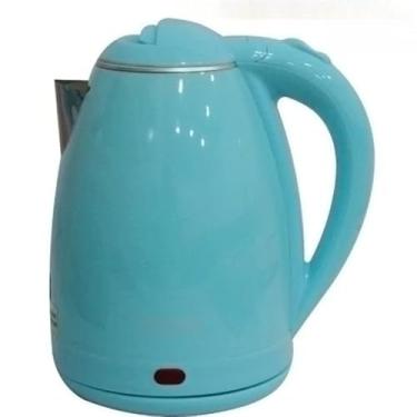 Imagem de Chaleira Jarra Elétrica Inox 1,8L 127V 1000W Ou 220V 1500W Rápida Ferve Água Automática Rosa Ou Azul (127V-1000W,Azul)
