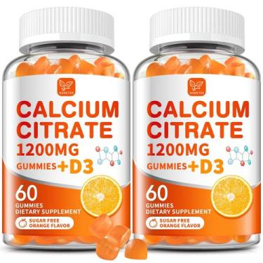 Imagem de (Pacote com 2) Citrato de cálcio 1200 mg com gomas de vitamina D3 - Hu