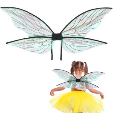 Imagem de Vestido de asa de fada preto: asas de fada dia das bruxas asas de borboleta capa elfo cosplay asa de baile fantasia festiva adereços de festa