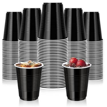 Imagem de Copos de plástico Dualshine, pacote de 100 ml, pretos, descartáveis