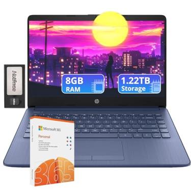 Imagem de HP Laptop carro-chefe de 14 polegadas com Office 365 de 1 ano | 8 GB de RAM | 1,22 TB de armazenamento (64 GB eMMC e conjunto de estação de ancoragem de 160 GB e armazenamento em nuvem de 1 TB) |