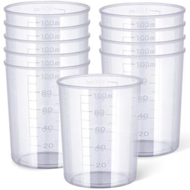 Imagem de Gartful Copo medidor de plástico de 100 ml, copos de mistura descartáveis de 100 ml para medição de líquidos, artesanato de resina epóxi, mistura de tinta, fabricação de cosméticos, 10 pacotes
