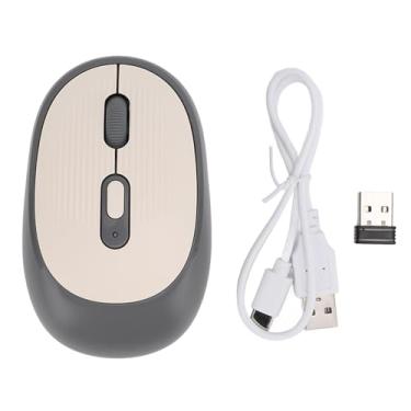 Imagem de Mouse Sem Fio Bluetooth Portátil Ergonômico Silencioso Clique 800 1600 2400 DPI Bateria Recarregável Universal para PC Portátil Computador Escritório Casa (Cinza)