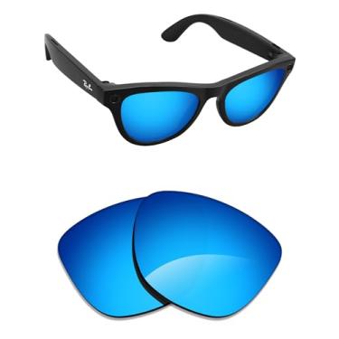 Imagem de Alphax Lentes de reposição polarizadas para óculos de sol Ray-Ban Skyler RW4014 52 mm (Gen2) | Redução de brilho | Corte de precisão, Azul gelo espelhado