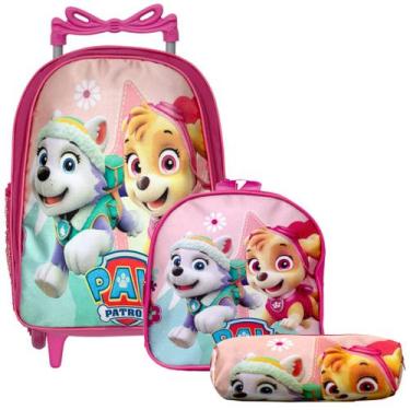 Imagem de Mochila Feminina Rodinhas Lancheira Estojo - Patrulha Canina - TOYS 2U