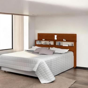 Imagem de Cabeceira Elegante Bergen Casal Cinamomo E Off White