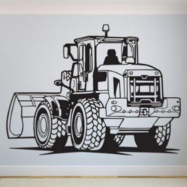 Imagem de Adesivos de parede de trator, pôsteres de parede de motocicleta de quatro rodas, decalques de arte de carro grande, murais decorativos para quarto das crianças 116 x 100 cm