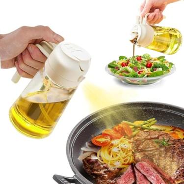 Imagem de Dispensador de óleo e garrafa, jarro de azeite de oliva de vidro para cozinha, fritadeira a ar, cozinhar, salada, churrasco (branco)
