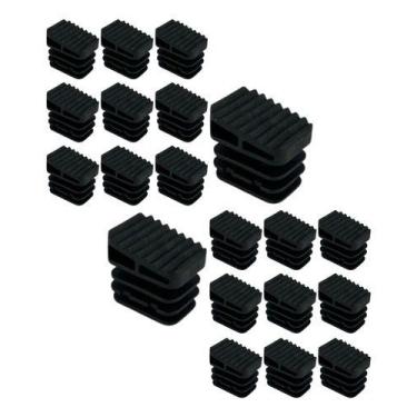 Imagem de Kit 20 Sapata Pé Ponteira Para Escada 30x23mm Interna Preto - EMPÓRIO 