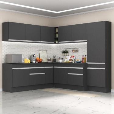 Imagem de Armário De Cozinha Completa De Canto Preto/branco - MULTIMOVEIS