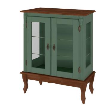 Imagem de Cristaleira Clássica Em Madeira - 2 Portas E 2 Prateleiras Com Pés Luiz Xv