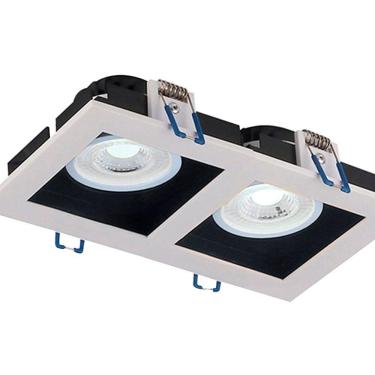 Imagem de Spot Led Taschibra Quadrado Recuado Duplo Embutir Frame 10w Bivolt 6500k Luz Fria