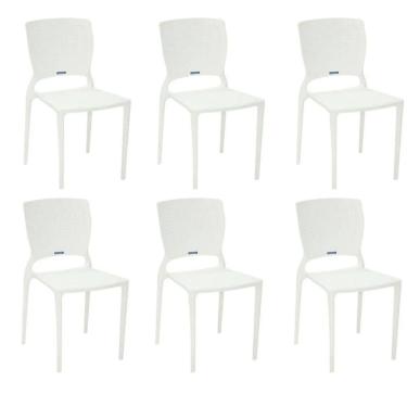 Imagem de Kit 6 Cadeiras Safira Branca Tramontina 92048/010