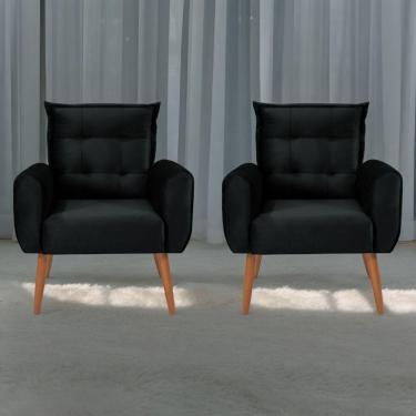 Imagem de Jogo De Poltronas Decorativas Emma Veludo Preto