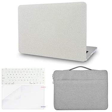 Imagem de KECC Capa para laptop compatível com MacBook Pro 13 polegadas (2021/2020, Touch Bar) com capa para teclado + bolsa + protetor de tela (pacote) capa dura A2338 M1 A2289 A2251 (branco perolado brilhante)