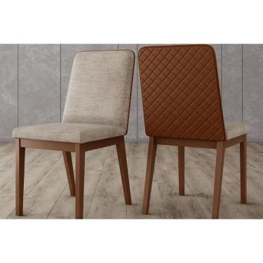 Imagem de Kit 2 Cadeiras Sala Jantar Pietra 2 Un Nature-courano Caramelo-linho Creme - Henn