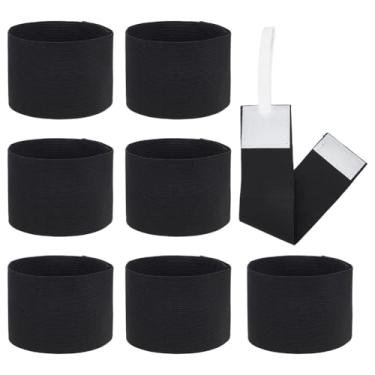 Imagem de NBEADS 24 peças de faixas elásticas para braço, preto capitão braçadeira para futebol ajustável líder braçadeira esporte equipe braçadeira para futebol basquete vôlei escola equipe competição