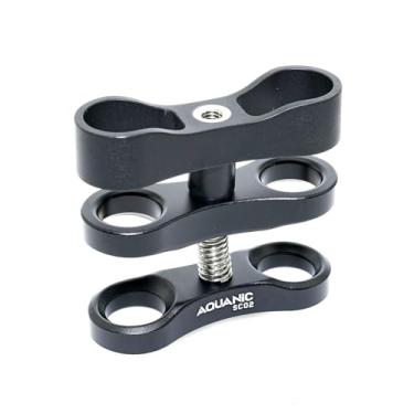 Imagem de Nitescuba 2 x 2,5 cm Suporte de braçadeira de esfera padrão, suporte de clipe de clipe de 360° para bandeja de braço de luz subaquática (SC02-BLACK-1pc)