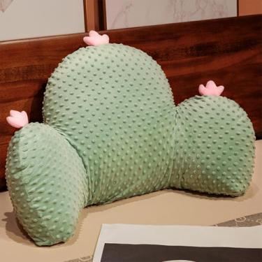 Imagem de Triflice Travesseiro de leitura para cama sentado – travesseiro de encosto com braços para adultos, lindo travesseiro de apoio para as costas de cacto para cama/sofá/cadeira, travesseiro grande para