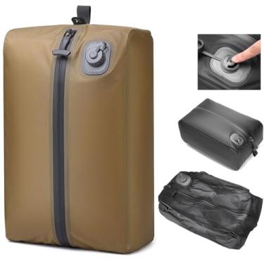 Imagem de Sacos a vácuo para organizador de viagem, bolsa de viagem para bagagem de mão, mochila de viagem, bolsa de compressão reutilizável com vedação a vácuo para economizar espaço, com bomba integrada e