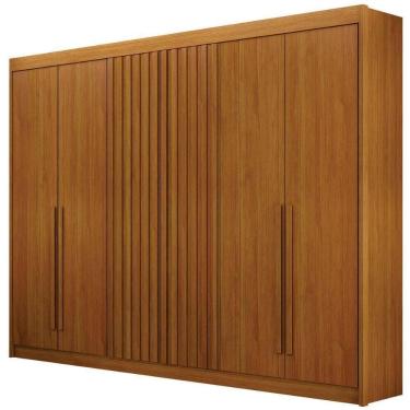 Imagem de Guarda Roupa Diamante Ripado Cinamomo 6 Portas 6 Gavetas Leifer Móveis