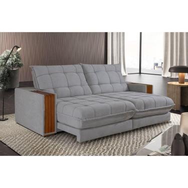 Imagem de Sofá Retrátil Berlim 1,80m 2 Lugares Molas Ensacadas Txr Prata