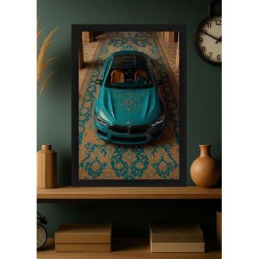 Imagem de Quadro BMW Persa com Vidro e Moldura Preta Tamanho:21cm x 30cm (A4) - 