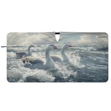 Imagem de Blueangle Para-brisas Grey Goose Para-brisas - 157,5 cm x 81,3 cm Dobrável Carro Frontal Para-sol Bloqueia Raios UV Viseira de Sol (930)