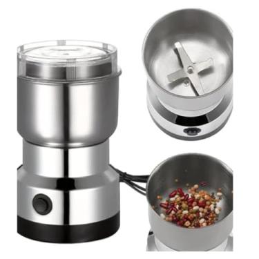 Imagem de Triturador Elétrico de Grãos 300ml 220V – Moedor de Café em Aço Inox, Motor 14500rpm, Copo Inoxidável e Tampa Transparente – Potente, Durável e Fácil de Usar
