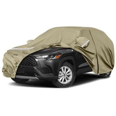 Imagem de Capas de carro impermeáveis substituem para Toyota Corolla Cross 2019-2025, multicamadas resistentes com forro de algodão, capa de carro para todos os climas com porta com zíper, faixas à prova de
